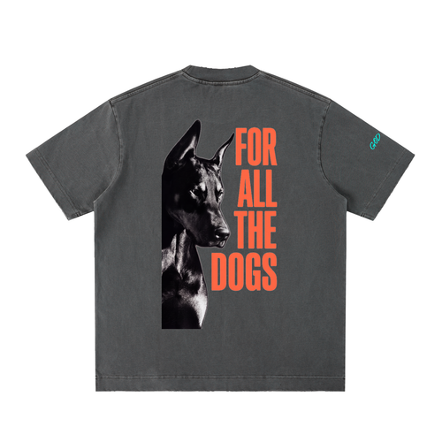 For All The Dogs - Heavyweight Vintage Washed Frayed T-Shirt
